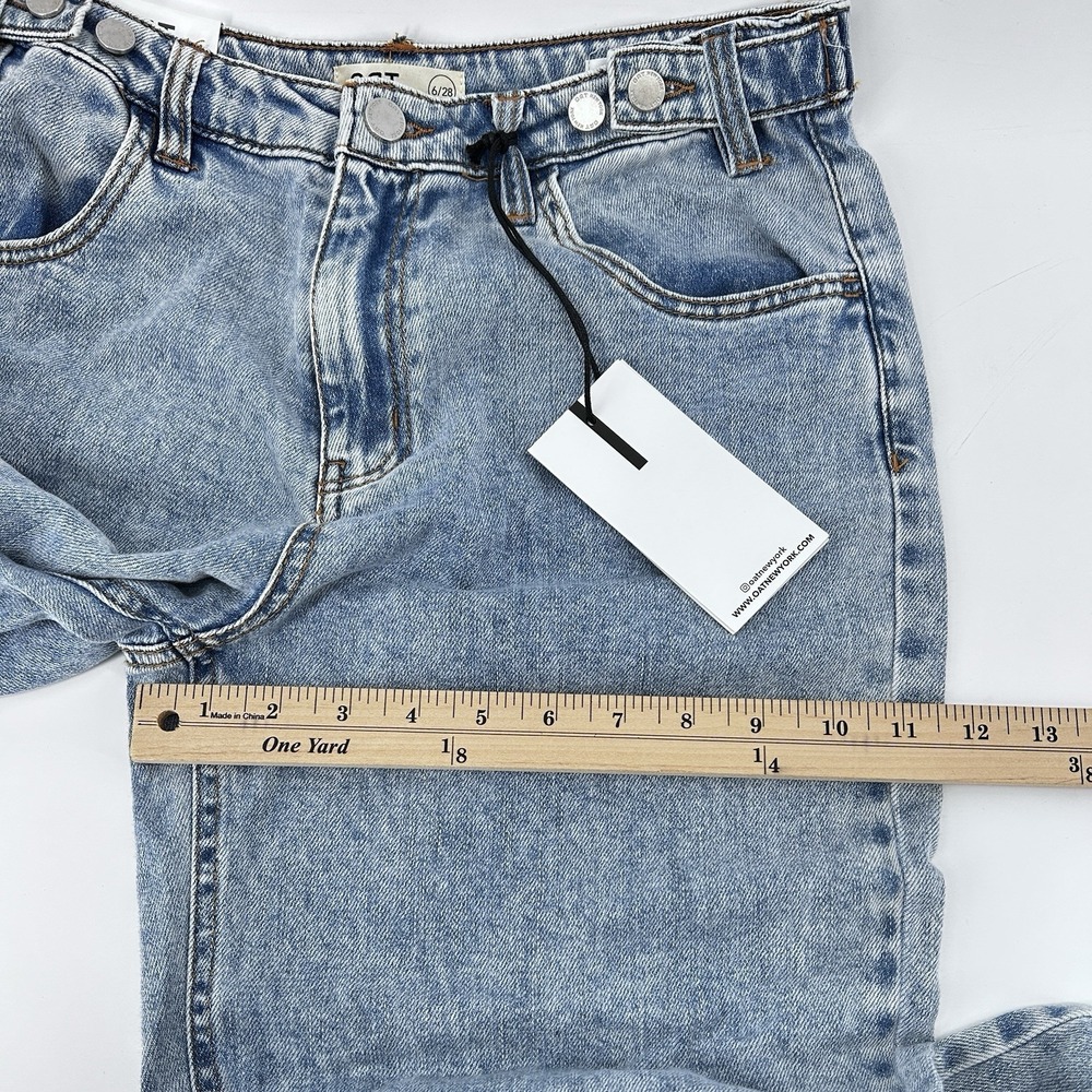 Wide Leg Jeans Light Wash High Rise Baggy Minimalist‎ Model Off Duty Denim 6/28 - Picture 14 of 16